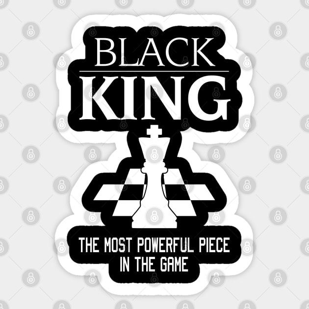 Black King The Most Powerful Piece In The Game, Black History Month, Black Lives Matter, African American History Sticker by UrbanLifeApparel